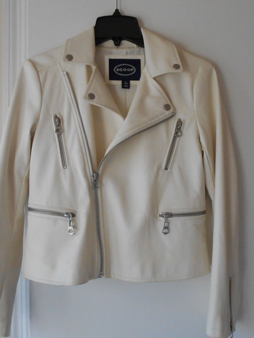 Faux leather moto jacket   sz S